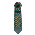 thumbnail image 3 of Jacob Alexander Diagonal Checkered Plaid Extra Long Neck Tie for Big and Tall Men - Green Orange, 3 of 7