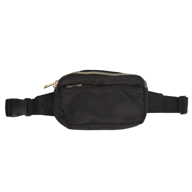 Riñonera deportiva Nikou negra resistente al agua 7,1 x 5,1 x 2,2 pulgadas