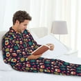 thumbnail image 6 of Naloa Cute Animal Men’s Pajamas Set - Long Sleeve Button Down Sleep Shirt and Pajama Bottoms Sleepwear Set-XX-Large, 6 of 7