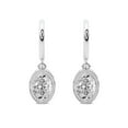 thumbnail image 4 of 1 Carat IGI Certified Oval Shape Lab Grown Diamond Earrings | 14K White Gold | Bella Vintage Dangling Lab Diamond Earrings | Prong Setting | FG-VS Quality Friendly Diamonds, 4 of 6