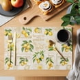 thumbnail image 2 of Summer Lemons Placemats Set of 8 Retro Farmhouse Botanical Fruit Leaves Place Mats Indoor Wipeable Table Mats Washable Cloth Dining Table Placemats for Kitchen Holiday Party Home Decor 13x19 Inch, 2 of 9