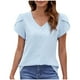 thumbnail image 2 of Fiudx Camisetas para Mujer Blusa Casual de Manga Corta con Cuello En V de Color Sólido para Mujer, 2 of 7