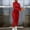 #147-Red, variant on Hivin Women's Casual Jumpsuit, Slim-Fit Ribbed Design with Mock Neck and Long Sleeves, for Everyday Wear