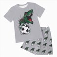 thumbnail image 3 of Baby Boy Summer Clothes 2T 3T 4T 5T 6T 7T 8T 9T 10T 11T 12T Toddler Boys Outfits Dinosuar Set Short Sleeve Cartoon Printed T Shirt Tops Shorts Outfits Child Kids 2PC Summer Set Kaprioy, 3 of 5