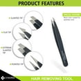 thumbnail image 3 of Precision Personal Grooming Set Stainless Steel Luxury Tweezers + Nail Scissor Perfect for Ingrown Hair, Eyebrow Hair, Nose and Facial Hairs Great for Splinters (Black), 3 of 5