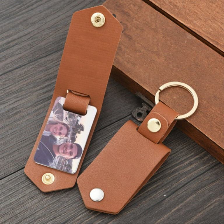 XYAIYT Personalized Leather Photo Keyring Stainless Steel Keychain