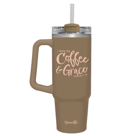 Blessed Girl 30 oz Stainless Steel Mug With Straw Coffee & Grace