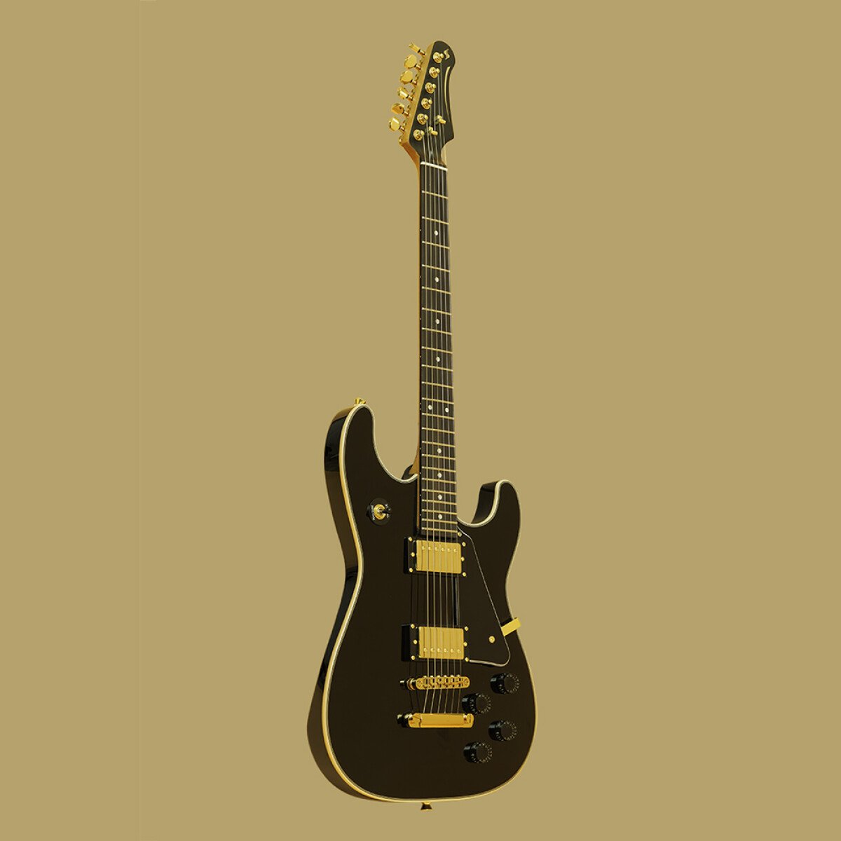 Stagg 30th Anniversary Legacy Mahogany HH Electric Guitar Black  30TH-LEGACY-BLK