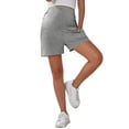 thumbnail image 6 of Women Maternity Shorts Over Belly Casual Soft Pregnancy Yoga Shorts Workout Stretchy Pants with Pockets Gray L, 6 of 7