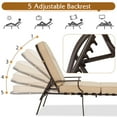 thumbnail image 5 of YODOLLA Adjustable Patio Lounge Chair with Thick Cushion Outdoor Chaise Lounge Recliner, Beige, 5 of 6