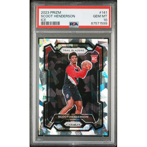 Graded 2023 Panini Prizm Scoot Henderson #141 Ice Rookie RC Basketball Card PSA 10 Gem Mint