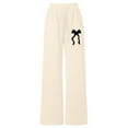 thumbnail image 3 of Girls Pants Drawstring Bow Sweatpants Elastic Waist Baggy Sweatpants Y2k Bow Pants Trousers Wide Leg Sweat Pants Casual, 3 of 5