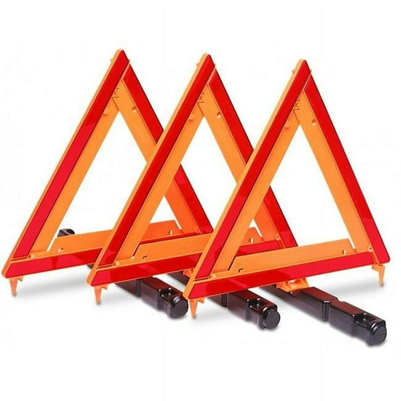 3 Pieces Emergency Warning Triangle Kit - Orange