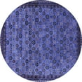 thumbnail image 1 of Ahgly Company Machine Washable Indoor Round Oriental Blue Industrial Area Rugs, 3' Round, 1 of 4