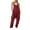 Red, variant on yievot Fashion Women Casual Cold Shoulder Jumpsuit Solid Suspender Jumpsuits Wide Pocket Leg Pant