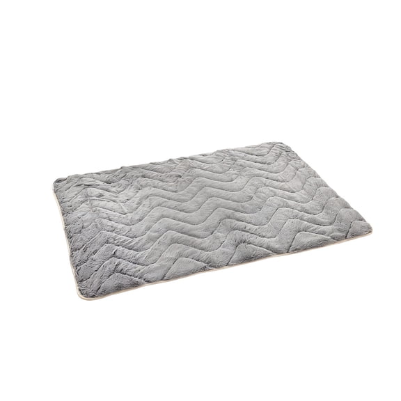 Dog Crate Mat Thick, Ultra Soft, Washable & Anti-Slip Kennel Pad for Dogs, Dark-Hued to Hide Stains Gray