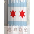 thumbnail image 6 of Red Stars Sheer Curtains 45 Inch Length 2 Panels Set - Light Filtering Window Treatments, Modern Abstract Art Blue Rod Pocket Semi Curtains for Living Room/Bedroom/Kitchen Décor, 104"W x 45"L, 6 of 7