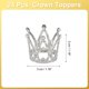 thumbnail image 2 of Uxcell 24Pcs Mini Toppers de Pastel en Forma de Corona, Corona Plateada de Reina Princesa Pequeña con Corazón, Mini Diamantes, 2 of 6