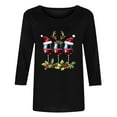 thumbnail image 3 of Oplxuo Christmas Shirts for Women 3/4 Length Sleeve Tunic Blouses Xmas Tree Cute Print Tops Crew Neck Graphic Tees, 3 of 5