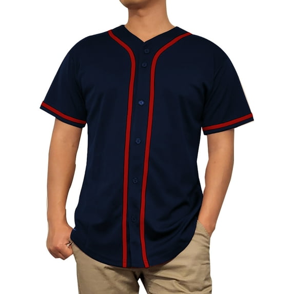 Lappel Men's Baseball Button Down Jersey College Sports Team Uniforms Size up to 3XL Short Sleeve Athletic Sports Tee Shirts Made in USA
