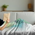 thumbnail image 3 of Salamander Soft Flannel Fleece Throw Blanket, Dark Grey Outline of a Lizard on Nature Tones Botanical Exotic Art, Cozy Plush for Indoor and Outdoor Use, 50" x 70", White and Multicolor, by Ambesonne, 3 of 5