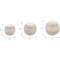 thumbnail image 3 of Ceramic Decorative Orbs – Sculptural Decorative Balls for Layered Tabletop Decor, Living Room and Shelf Placement, Boho Pattern Design Home Decor Decorative Objects – 6", 5", 4", Brown and White, 3 of 8