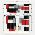 thumbnail image 4 of Red Kitchen Window Curtains Valance and Tier Set 36 Inch, Black Grey Modern Rod Pocket Short Tier Curtain for Bathroom, Abstract Art Small Cafe Drapes for Kitchen Decor, 4 of 6