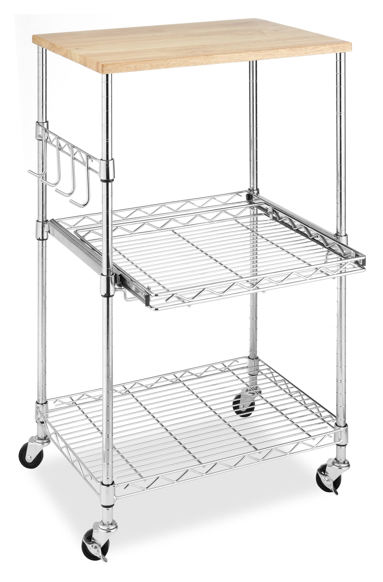 Whitmor Supreme Chrome Microwave Kitchen Cart
