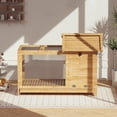 thumbnail image 5 of Wooden Rabbit Hutch Indoor and Outdoor, Large Rabbit Cage Chicken Coop Expandable, Weatherproof Bunny Cage with Anti-Chew Metal Frame Ramp for Backyard Small Animals Natural, 5 of 7
