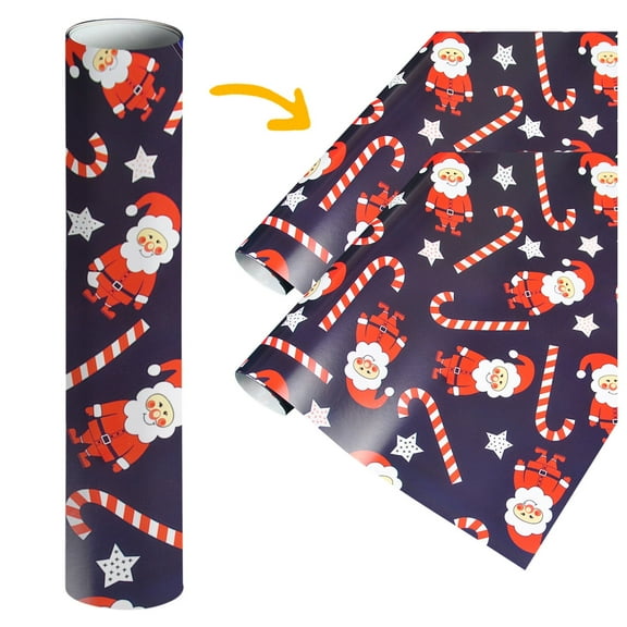 Christmas Wrapping Paper Home Decor 5Pcs ( 75Cmx51Cm, 4.11 Feet)Single-Sided Christmas Wrapping Paper, Classic Santa and Other Patterns Gift Wrapping Paper H