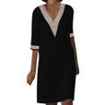 thumbnail image 1 of Gibobby Vestidos para Mujer Mujer Casual Half Mini vacaciones cuello en V vestidos cortos para mujer 2023(Negro,XL), 1 of 5