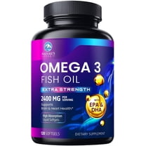 Omega 3 Fish Oil 2400mg - Triple Strength, Sustainably Sourced Omega-3 EPA & DHA Supplement Softgels - Purified Formula EPA & DHA Fish Oil Fatty Acids Supplements - Bottled in USA - 120 Softgels