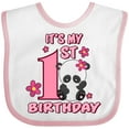 thumbnail image 3 of Inktastic It's My First Birthday with Panda Bear Girls Baby Bib, 3 of 4