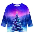 thumbnail image 3 of BFHHYA Kids' Boys Girls Christmas T-Shirt - Christmas Tree Printed 3/4-Sleeve Crew Neck Top for Daily Holiday Wear (3-12Y), 3 of 5