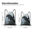 thumbnail image 2 of Kdxio Valley Gray Dragon Print Drawstring Backpack Bag,Waterproof Draw String Back Sack, Gym Drawstring Bags Swim Bag For Unisex, 2 of 5