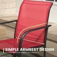 thumbnail image 2 of Vicllax Outdoor Dining Chair Patio Chairs Stacking Metal Modern for Deck Garden, Set of 2, Red, 2 of 9