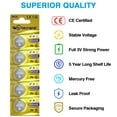 thumbnail image 3 of WHITECRANE CR2025 Lithium Coin Cell Batteries CR 2025 3V Button Battery Long-Lasting for Key Fobs & Watches (20-Pack), 3 of 7