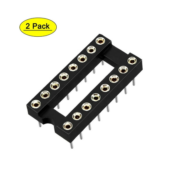 2pcs 7.6 Row Pitch 2 Row 16 Round Pin Soldering DIP IC Chip Socket Adaptor