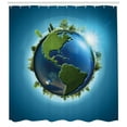 thumbnail image 3 of Ambesonne Earth Shower Curtain, Blue Seas Fresh Continent, 69"Wx70"L, Blue Green Pale Blue, 3 of 3