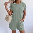 thumbnail image 5 of PWPSG Womens Summer Denim Overalls Square Neck Sleeveless Casual Playsuits with Adjustable Straps and Side Pockets Green M, 5 of 6