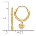 thumbnail image 2 of FJC Finejewelers 14 kt Yellow Gold Madi K Bright Cut Heart Hoop Earrings 20 x 13 mm, 2 of 6