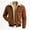 Coffee, variant on Mens Corduroy Jacket Heavyweight Fleece Lined Collared Jackets Full Zip Winter Warm Casual Outerwear with Multi Pockets