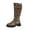 Brown, variant on Brown Women'S Casual Winter Boots Fashion Solid Round Toe Side Zipper Thick Low Heel Knee-High Boots Outdoor Indoor Shoes Weight 1.52 Pounds