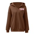 thumbnail image 5 of WEAIXIMIUNG Sweatshirts à Col Rond pour Femmes Bleu Marine et Imprimé Boisson Mode Hiver Sweat à Capuche Sans Poches, 5 of 5