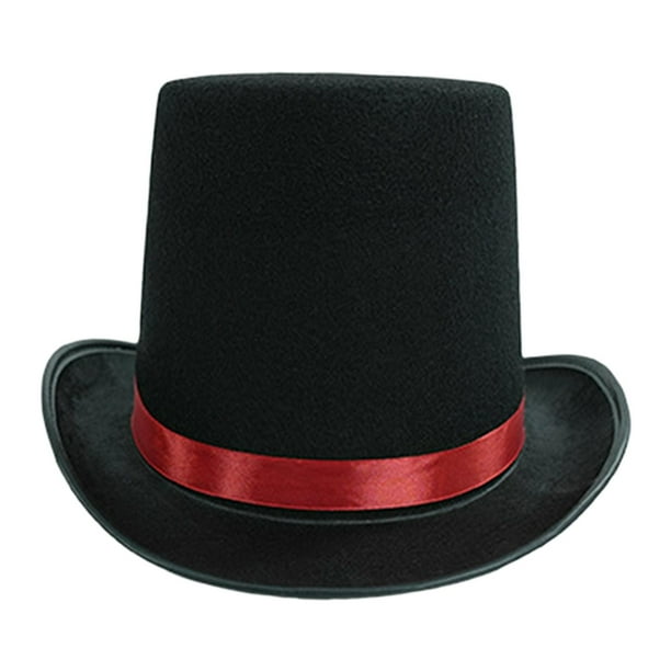 Magician Top Hat Disfraces Sombrero Copa Accesorio Caballero Hechos en Poliéster Adecuado para Fiestas Presentaciones Eventos Temáticos Clubes Altura 16cm C 54CM
