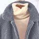 thumbnail image 5 of HongQid Women's Coat Casual Lapel Fleece Fuzzy Faux Shearling Zipper Coats Warm Winter Cropped Outwear Jackets, 5 of 8