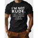 thumbnail image 1 of Camiseta de algodón puro para hombre, ajuste cómodo, IM NOT RUDE, 1 of 6