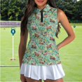 thumbnail image 2 of XYZCANDO Running Wild Horse Sleeveless Golf Shirt Women Casual Washable V Neck Golf Shirt for Women Quick Dry Elastic Zip Up Tennis Shirts for Womens Workout Sport Tank Tops, 2 of 7
