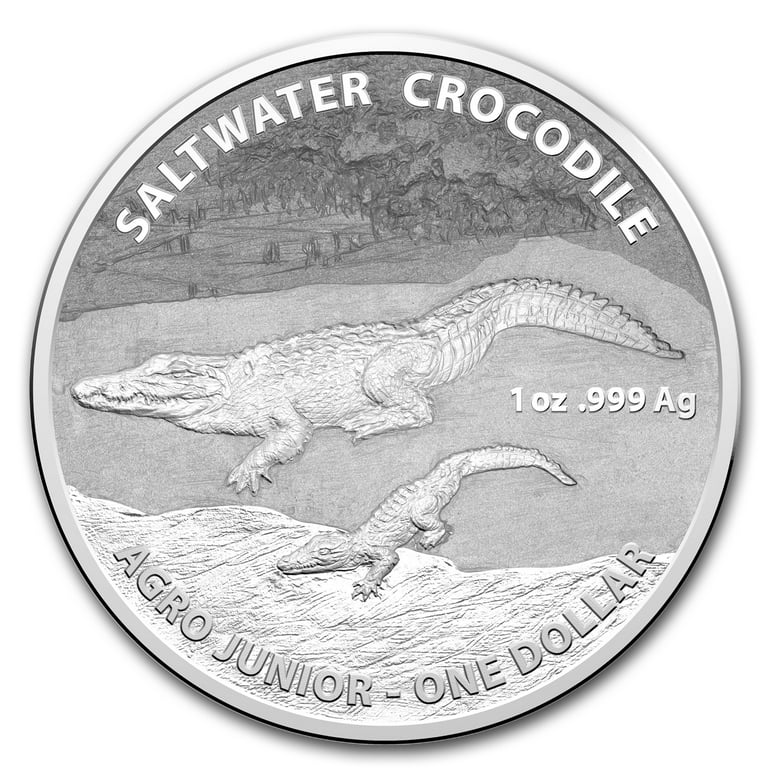 2015年オーストラリアクロコダイル1onシルバー 2015 Australia 1 oz Silver Saltwater Crocodile (Agro Junior