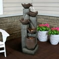 thumbnail image 3 of 5-Tier Outdoor Water Fountains with LED Lights - 39.7" High Resin Waterfall Fountain for Garden and Patio Decor, 3 of 9